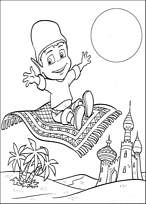 coloriage abidou sur le tapis volant